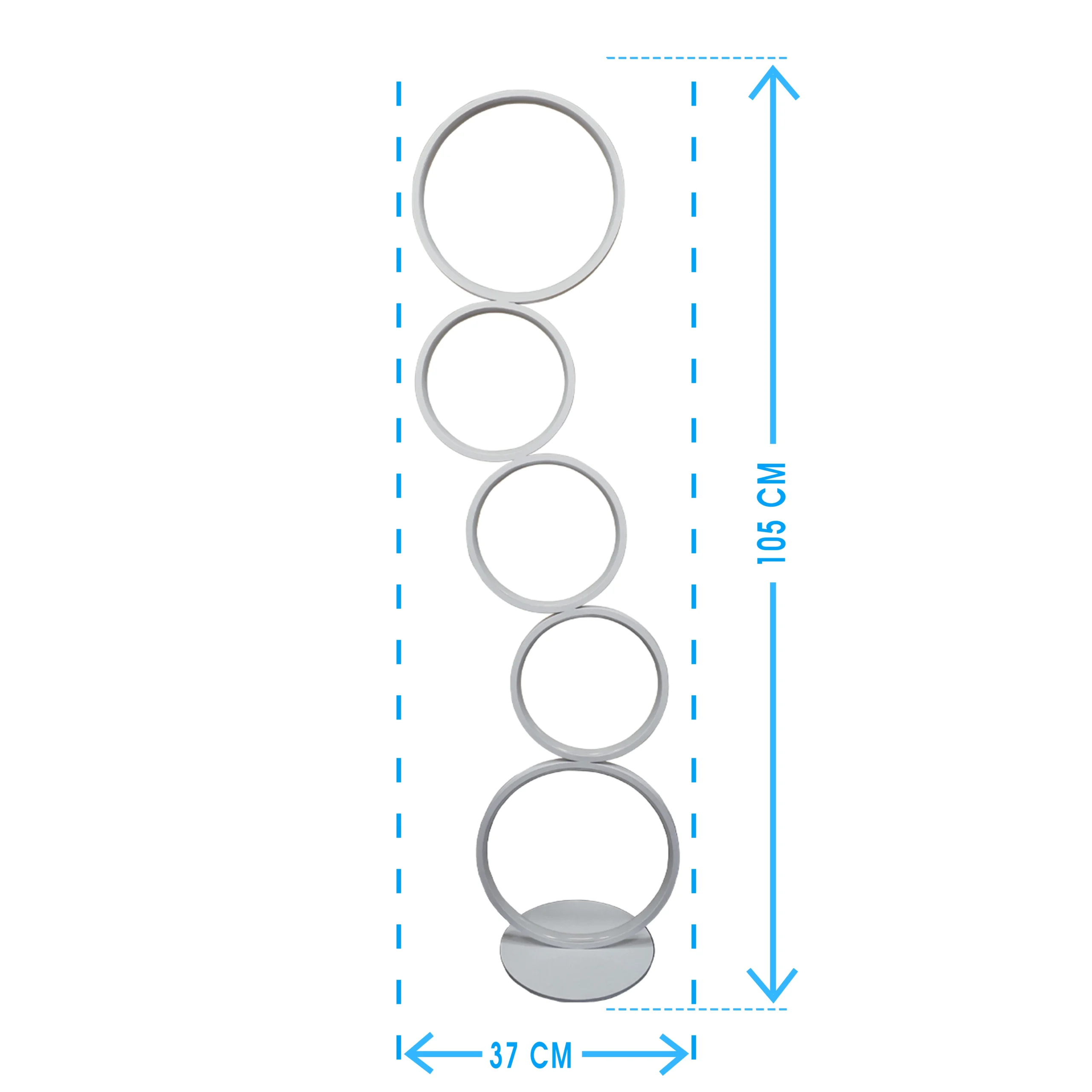 Light stand width is 20 CM and height is 105 CM