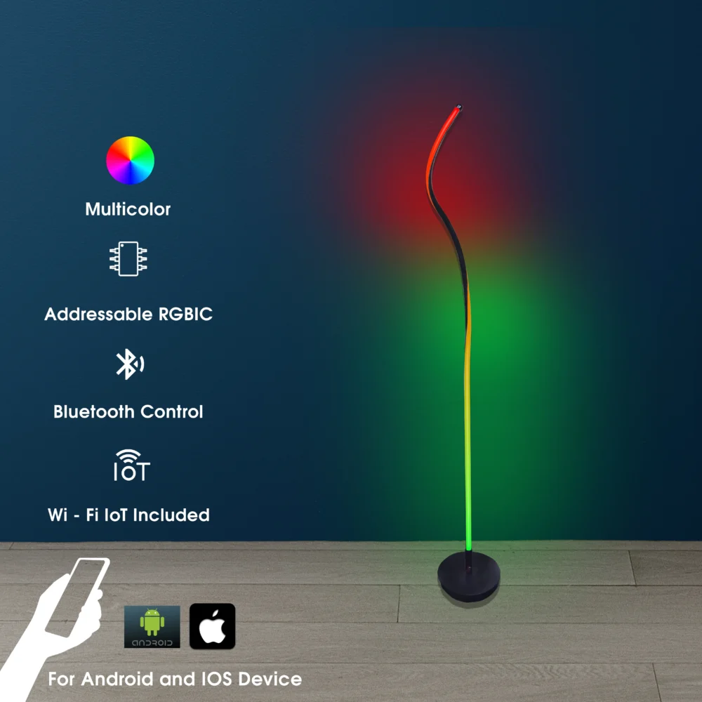 Spiral shaft multicolor floor lamp