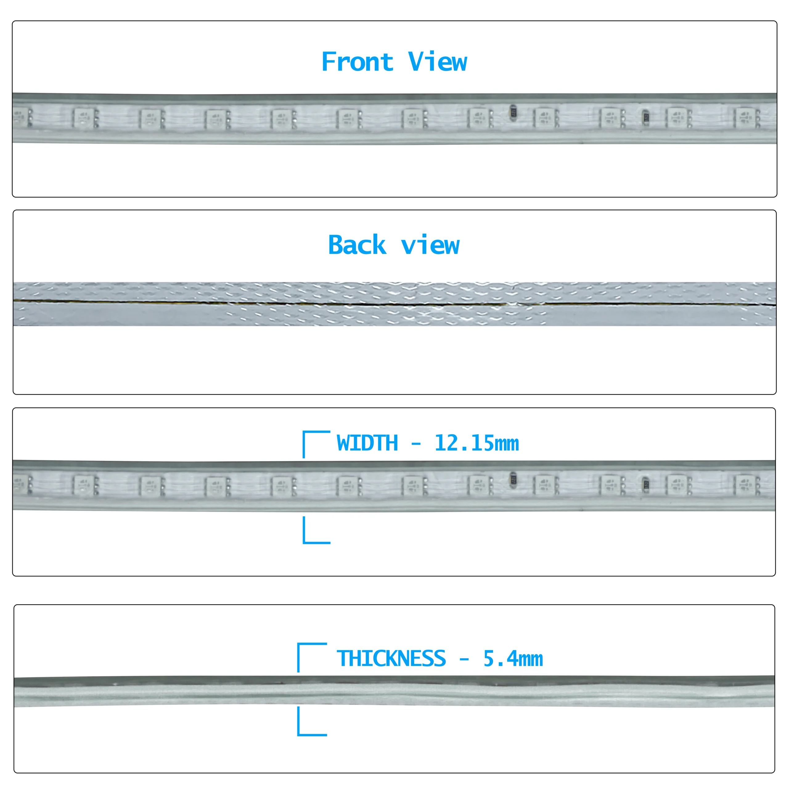 Strip light front and back view